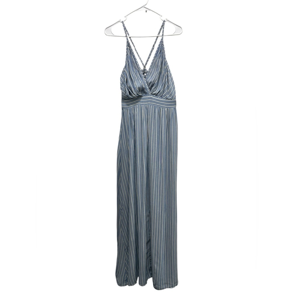 Angie Blue and White Striped Maxi Dress Size M - Picture 1 of 4